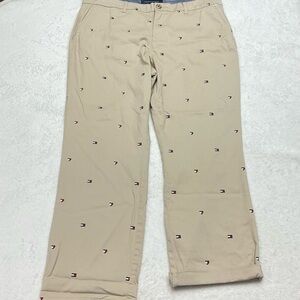 NWT TOMMY HILFIGER Classic Hampton Stretch Slim Khaki Chino Logo Pants Woman 16
